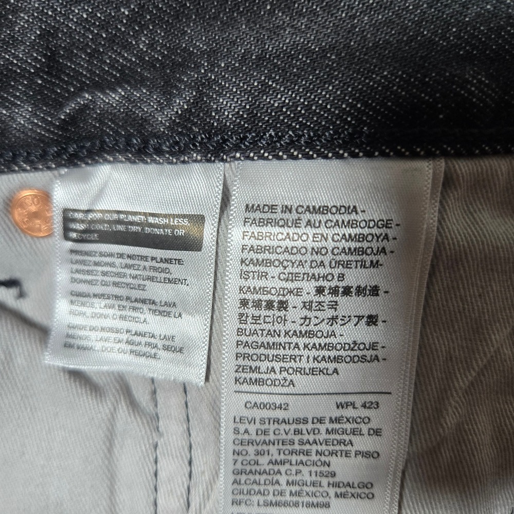 Levi's Premium 501 Slim Taper Selvedge Jeans Faded Black 36X30 100% Cotton - Picture 5 of 9